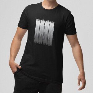 Geometrischer Wald Herren T-Shirt – Modern Nature Graphic Tee